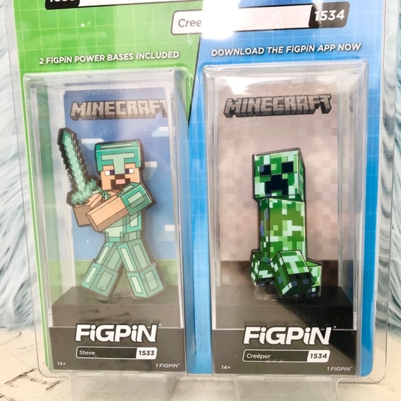 Minecraft, FiGPiN, Steve, #1533, Creeper, #1534, Target Exclusive, NEW, SEALED - Picture 4 of 10